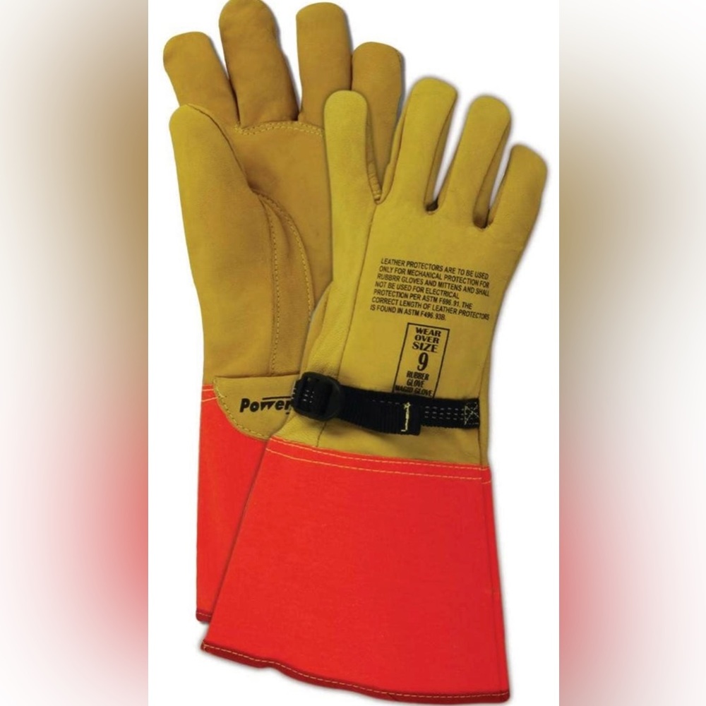 Work Gloves, 1 Pair, Size 8, for Use with Rubber Insulated Gloves